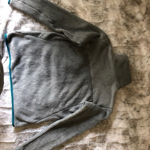 Grey Patagonia outlined with teal blue